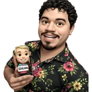 smiling boy in floral shirt sticker