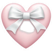 Pastel pink heart with white bow sticker