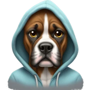 Boxer wearing hoodie sticker
