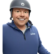 smiling boy in helmet indoors sticker