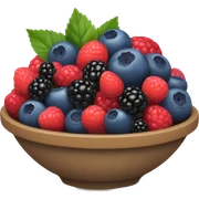 bowl full of blueberries, blackberries, strawberries and raspberries. sticker