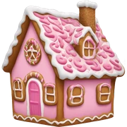 A pink gingerbread house sticker