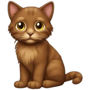brown cat long hair sticker