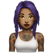 Gith girl with tattoos and piercings  sticker
