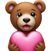 Pink heart with teddy sticker