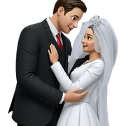 wedding couple in formal attire sticker