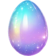 Sparkly glossy Pastel iridescent crystal egg sticker