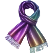 Realistic iridescent sparkle glitter winter scarf isolated. sticker