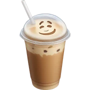 iced latte with flat lid sticker
