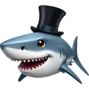Shark with a top hat sticker
