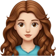 White girl with long wavy brown hair sticker