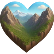 heart shape mountain 3d sticker
