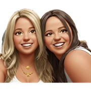 smiling girls with jewelry sticker