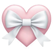 Pastel pink heart with white bow sticker