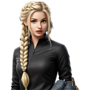 blonde girl with braid sticker