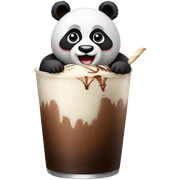 Panda met chocolademelk sticker