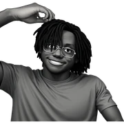 smiling boy in monochrome sticker