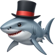 Shark with a top hat sticker