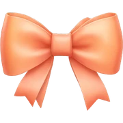 Peach bow on peach bow sticker