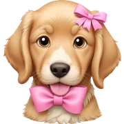 adorable dog with pink bow sticker