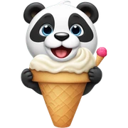 Panda eating ice cream sticker