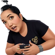 girl with black hair and jewelry sticker