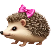 hedgehog with a pink bow sticker