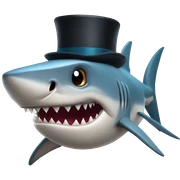Shark with a top hat sticker