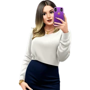 girl taking selfie with jewelry sticker