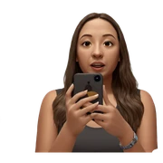 girl with brown hair reflection sticker