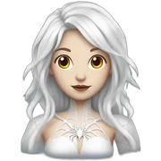 white spider girl with white hair sticker