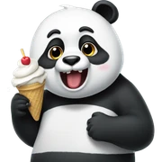 Panda eating ice cream sticker