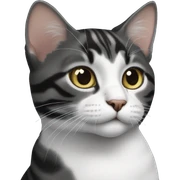 Black and white tabby cat sticker