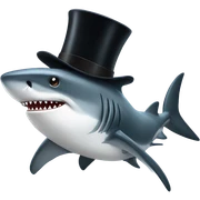 Shark with a top hat sticker