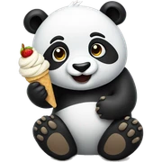 Panda eating ice cream sticker