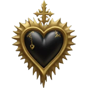 gothic black and gold holy heart sticker