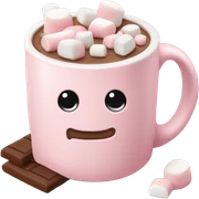 Light Pink mug of hot chocolate with marshmallows  sticker