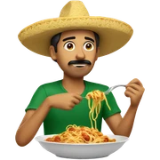 Mexican eating spaghetti sticker