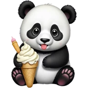 Panda eating ice cream sticker