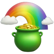 Green Pot of Gold with a Rainbow over the top sticker