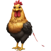 chicken on a leash sticker