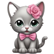 Süße Babykatze mit rosa Schleife  sticker