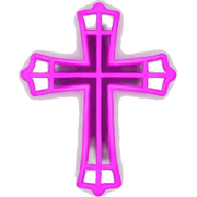 pink neon cross  sticker