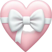 Pastel pink heart with white bow sticker