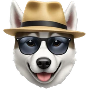 Husky Dog With Hat and sunglasses sticker