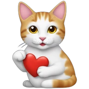 Katze mit herz sticker