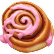Not cinnamon bun with pink frosting sticker