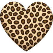 Leopard print heart sticker