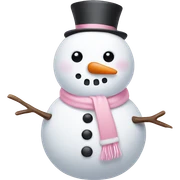 Cute white and light pink snowman sticker