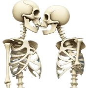 Skeleton kiss sticker